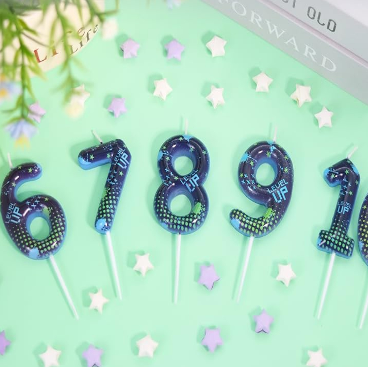 Candle Supplies In - Blauwe Game Boy 0-9 verjaardagskaarsen, videogame