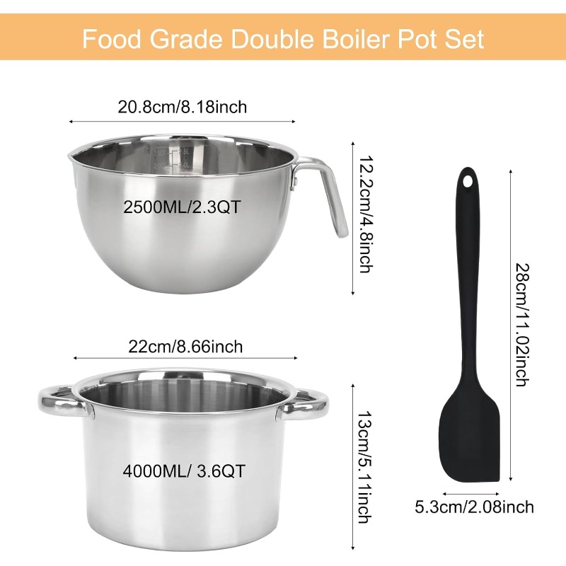 3-delige dubbele kookpanset va - Candle Wax Scale recensie en prijs